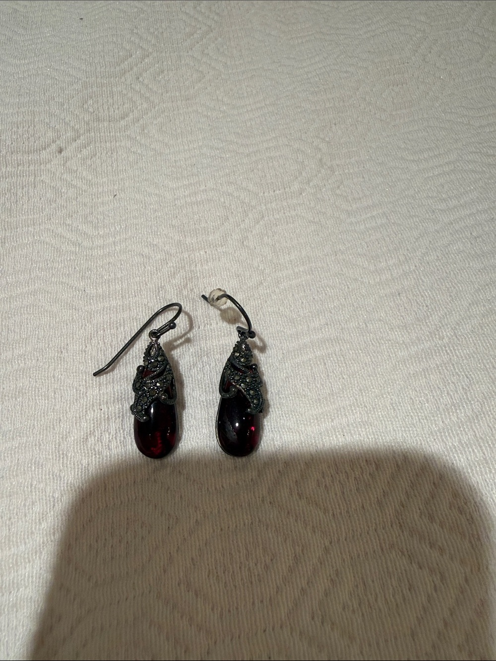 Elegant Dark Red Teardrop Dangle Earrings - Women's Jewelry